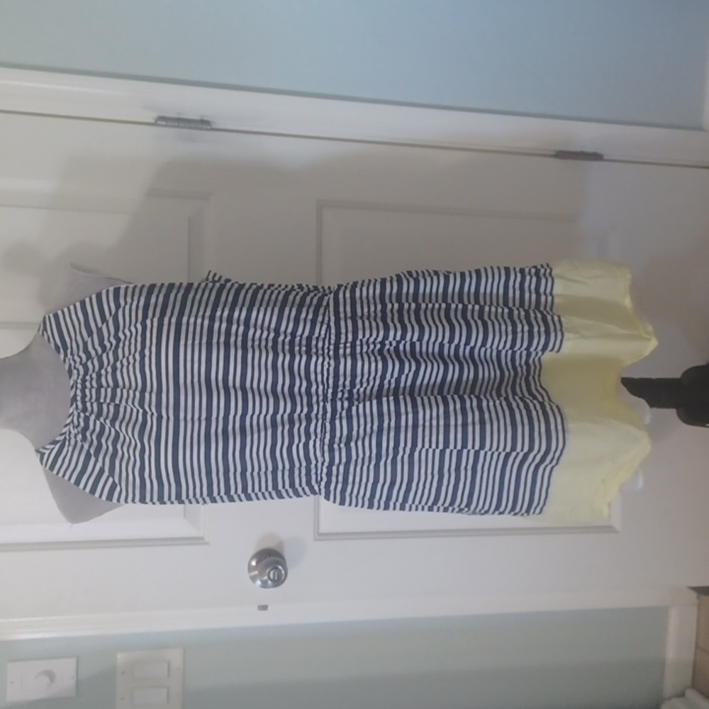 Old Navy Blue and White Striped Halter Dress